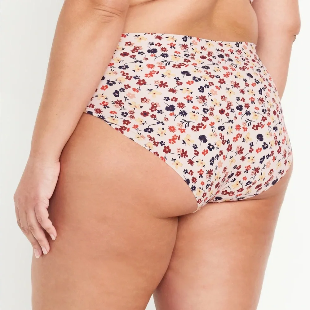 🆕 RESERVED PSH Old Navy Women’s High-Waisted No-Show Brief Underwear Pink Floral - Picture 8 of 15